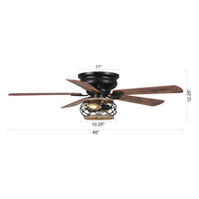 Load image into Gallery viewer, 48&quot;Antwerp Farmhouse Flush Mount Reversible Ceiling Fan with Lighting and Remote Control
