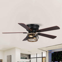 Load image into Gallery viewer, 48&quot;Antwerp Farmhouse Flush Mount Reversible Ceiling Fan with Lighting and Remote Control
