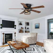 Carregar imagem no visualizador da galeria, 48&quot;Antwerp Farmhouse Flush Mount Reversible Ceiling Fan with Lighting and Remote Control
