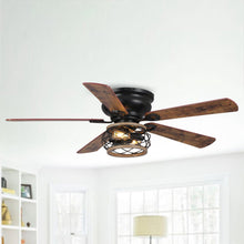 Load image into Gallery viewer, 48&quot;Antwerp Farmhouse Flush Mount Reversible Ceiling Fan with Lighting and Remote Control
