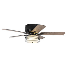 Load image into Gallery viewer, 48&quot; Athens Industrial Flush Mount Reversible Ceiling Fan with Lighting and Remote Control
