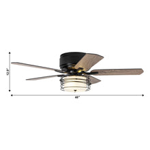 Load image into Gallery viewer, 48&quot; Athens Industrial Flush Mount Reversible Ceiling Fan with Lighting and Remote Control
