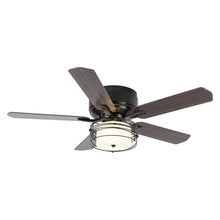 Cargar imagen en el visor de la galería, 48&quot; Athens Industrial Flush Mount Reversible Ceiling Fan with Lighting and Remote Control
