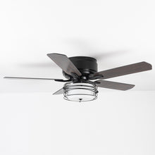 Load image into Gallery viewer, 48&quot; Athens Industrial Flush Mount Reversible Ceiling Fan with Lighting and Remote Control
