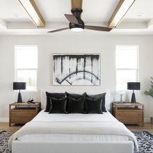 Load image into Gallery viewer, 48&quot; Beckette Farmhouse Flush Mount Reversible Ceiling Fan with Lighting and Remote Control
