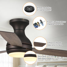 Load image into Gallery viewer, 48&quot; Beckette Farmhouse Flush Mount Reversible Ceiling Fan with Lighting and Remote Control
