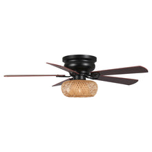 Load image into Gallery viewer, 48&quot; Bologna Farmhouse Flush Mount Reversible Ceiling Fan with Lighting and Remote Control
