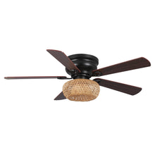 Load image into Gallery viewer, 48&quot; Bologna Farmhouse Flush Mount Reversible Ceiling Fan with Lighting and Remote Control
