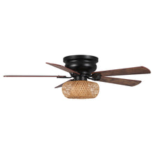 Load image into Gallery viewer, 48&quot; Bologna Farmhouse Flush Mount Reversible Ceiling Fan with Lighting and Remote Control
