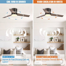 Load image into Gallery viewer, 48&quot; Kielah Farmhouse Flush Mount Reversible Ceiling Fan with Lighting and Remote Control
