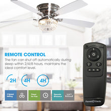 Load image into Gallery viewer, 48&quot; Modern Flush Mount Reversible Crytsal Ceiling Fan with Lighting and Remote Control
