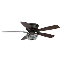 Load image into Gallery viewer, 48&quot; Modern Flush Mount Reversible Crytsal Ceiling Fan with Lighting and Remote Control
