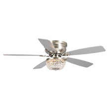 Carregar imagem no visualizador da galeria, 48&quot; Modern Flush Mount Reversible Crytsal Ceiling Fan with Lighting and Remote Control
