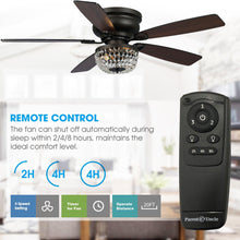 Load image into Gallery viewer, 48&quot; Modern Flush Mount Reversible Crytsal Ceiling Fan with Lighting and Remote Control
