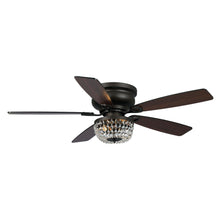 Load image into Gallery viewer, 48&quot; Modern Flush Mount Reversible Crytsal Ceiling Fan with Lighting and Remote Control
