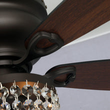 Load image into Gallery viewer, 48&quot; Modern Flush Mount Reversible Crytsal Ceiling Fan with Lighting and Remote Control
