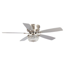 Carregar imagem no visualizador da galeria, 48&quot; Modern Flush Mount Reversible Crytsal Ceiling Fan with Lighting and Remote Control
