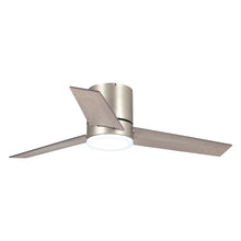 Load image into Gallery viewer, 48&quot; Satin Nickel Flush Mount Ceiling Fan with LED Lighting
