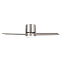 Load image into Gallery viewer, 48&quot; Satin Nickel Flush Mount Ceiling Fan with LED Lighting
