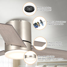 Carregar imagem no visualizador da galeria, 48&quot; Satin Nickel Flush Mount Ceiling Fan with LED Lighting
