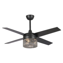 Carregar imagem no visualizador da galeria, 48&quot; Pune Modern Downrod Mount Reversible Crystal Ceiling Fan with Lighting and Remote Control
