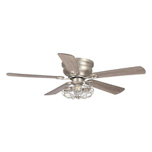 Load image into Gallery viewer, 48&quot; Thurber Industrial Satin Nickel Flush Mount Reversible Ceiling Fan with Lighting and Remote Control
