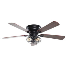 Load image into Gallery viewer, 48&quot; Ummuhan Industrial Flush Mount Reversible Ceiling Fan with Lighting and Remote Control
