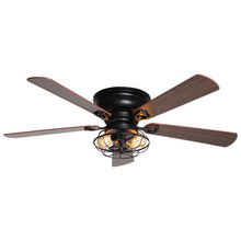 Load image into Gallery viewer, 48&quot; Ummuhan Industrial Flush Mount Reversible Ceiling Fan with Lighting and Remote Control
