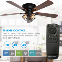 Load image into Gallery viewer, 48&quot; Ummuhan Industrial Flush Mount Reversible Ceiling Fan with Lighting and Remote Control
