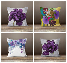 Cargar imagen en el visor de la galería, Purple Floral Cushion Covers
