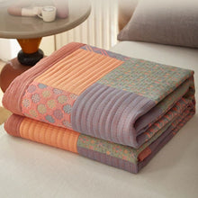 Load image into Gallery viewer, Reversible Colorful Cotton Square Quilt
