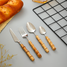 Load image into Gallery viewer, Natural Bamboo Flatware Set
