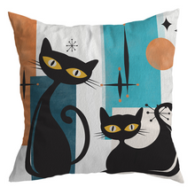 Load image into Gallery viewer, Atomic Retro Feline Cushion Cover
