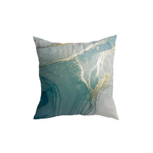 Cargar imagen en el visor de la galería, Turquoise Gold Marble Pattern Cushion Covers
