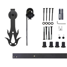 Load image into Gallery viewer, Non-Bypass Sliding Barn Door Hardware Kit - Flame Design Roller
