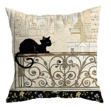 Carregar imagem no visualizador da galeria, Vintage Black Cat Cushion Covers
