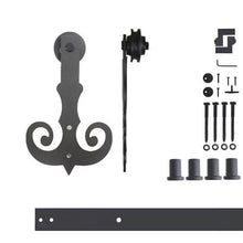 Cargar imagen en el visor de la galería, Non-Bypass Sliding Barn Door Hardware Kit - Mustache Design Roller
