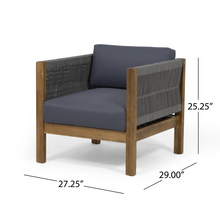 Carregar imagem no visualizador da galeria, LAUREL Outdoor 4 Seater Chat Set_LOVESEAT &amp; COFFEE TABLE &amp; CLUB CHAIR
