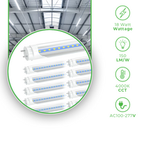 Load image into Gallery viewer, 4ft T8 LED Tube Light, High Output Linkable, Plug and Play, 18W, 2340LM, 4000K Clear for Damp Location, LED Shop Lights
