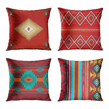 Load image into Gallery viewer, Red Rustic Aztec Cushion Covers
