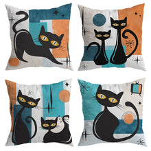 Load image into Gallery viewer, Atomic Retro Feline Cushion Cover
