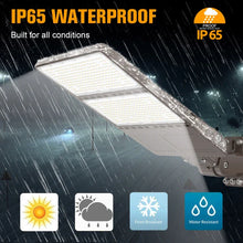 Cargar imagen en el visor de la galería, 320W LED Pole Light With Built In Dusk to Dawn Sensor, 5000K and 48,518 Lumens, AC100-277V, 0-10V Dimmable LED Parking Lot Light
