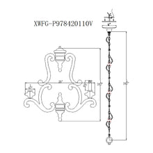 Cargar imagen en el visor de la galería, 5-Lights Antique Wooden Candle Chandelier
