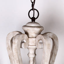 Cargar imagen en el visor de la galería, 5-Lights Antique Wooden Candle Chandelier
