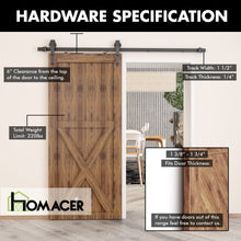 Carregar imagem no visualizador da galeria, Non-Bypass Sliding Barn Door Hardware Kit - Arrow Design Roller
