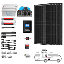 Load image into Gallery viewer, ACOPOWER Deep Cycle GEL Battery Mono Solar Power Complete System with Battery and Inverter for RV Boat 12V Off Grid Kit
