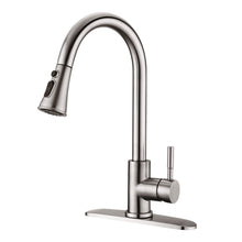 Carregar imagem no visualizador da galeria, Pull Down Kitchen Faucet with Sprayer Stainless Steel Brushed Nickel
