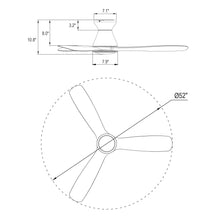 Carregar imagem no visualizador da galeria, 52&quot; Ahmedabad Industrial DC Motor Flush Mount Reversible Ceiling Fan with LED Lighting and Remote Control
