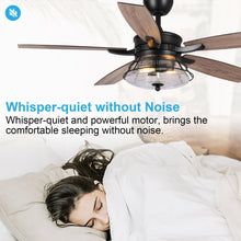 Load image into Gallery viewer, 52&quot; Antone Industrial Downrod Mount Reversible Ceiling Fan with Lighting and Remote Control
