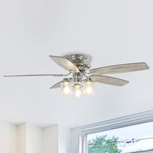 Load image into Gallery viewer, 52&quot; Bangatore Traditional Chrome Flush Mount Reversible Ceiling Fan with Lighting and Remote Control
